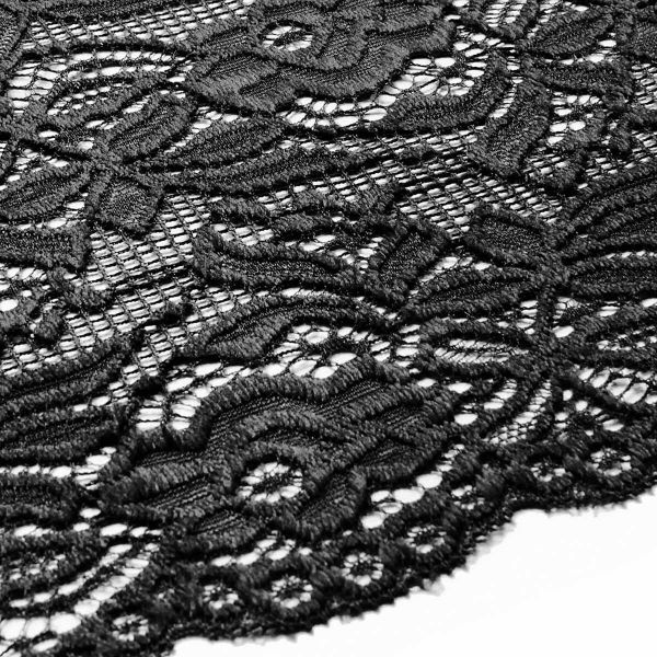 Кружево бельевое эластичное 300 мм / 13.72 м, цв. C580 черный