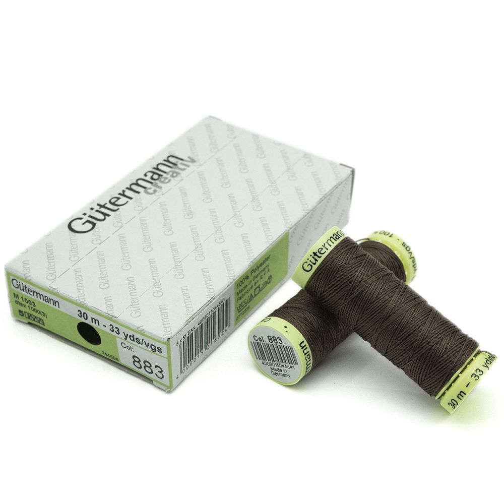 Нитки отделочные Gutermann Top Stitch, 30м, 883 т.горький шоколад, 5 катушек