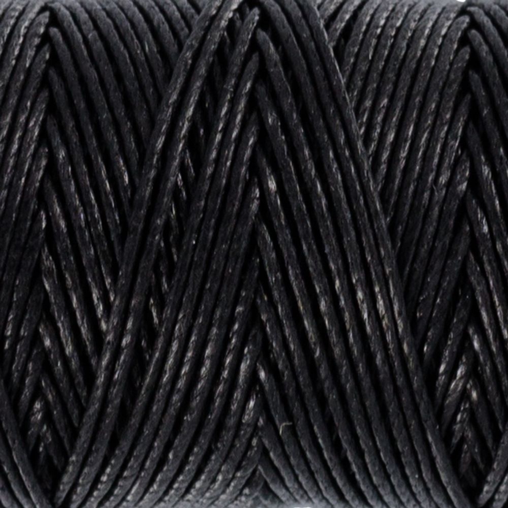 Нитки для кожи вощеные (крученые) 25 м, 001 черный, LC-004 Промысел