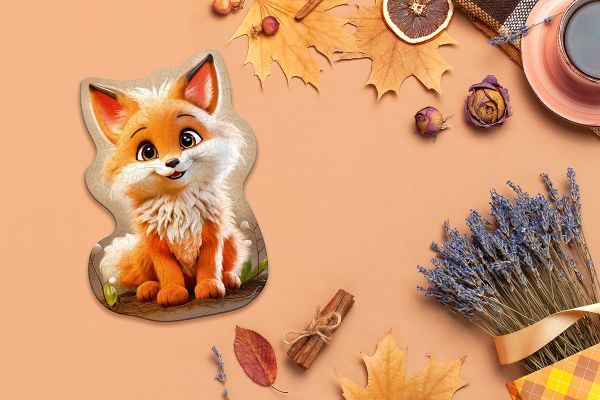 Пазл фигурный деревянный Веселый лисенок 154 элементов, Фрея PZLF-013