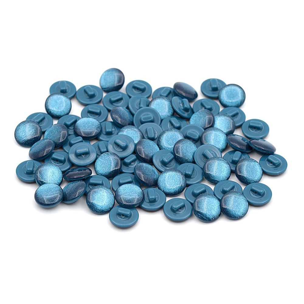 Пуговицы на ножке 22L (14мм), пластик (col.06 бирюзовый), 72 шт, CR P-45