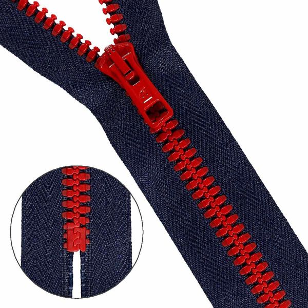 Молния трактор Arta Т6 (6 мм) 1 зам., н/раз., 18 см, BiColor, цв. 044 т.синий / 008 красный, уп.10 шт