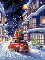 Картина по номерам Фрея PNB/PMC-263, Праздничная улочка, (цветной холст) 40х30 см