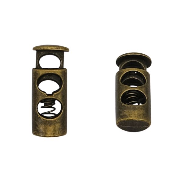 Фиксатор (зажим) для шнура металл 2 отв. ⌀4,4 мм, 23х8 мм, металл (латунь), 20 шт