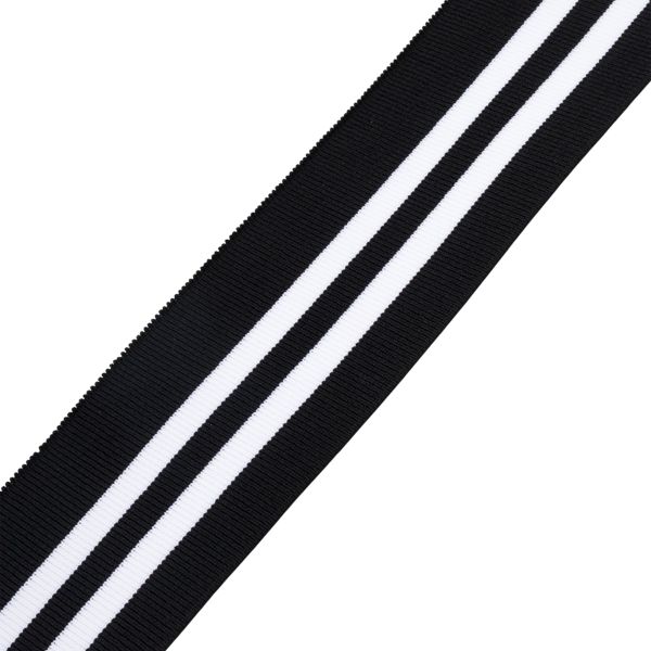 Подвяз (довяз) трикотажный 6.0х120.0 см, черный с белым, CL-053