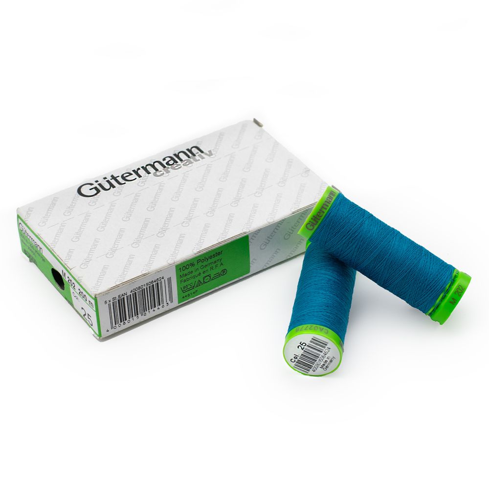 Нитки для тонких тканей Gutermann Extra Fine 150, 200м, 025 св.морская волна, 5 катушек