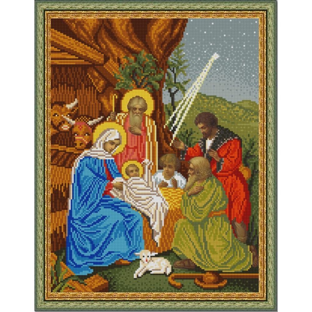 Рисунок для вышивания бисером Конек, 9851 Рождество Христово 29х39 см