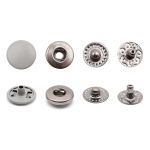 Кнопка Альфа (S-образная) ⌀10.0 мм, ≈144 шт, МЕТАЛЛ, эмаль, 523 св.серый матовый + отв.части чер.никель, ВТ-2, NEW STAR