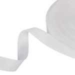 Стропа (ременная лента) 25 мм / 25 метров, толщ. 1.29 мм, [16.6 г/пог.м], 100% п/п, белый, Gamma С3870Г17