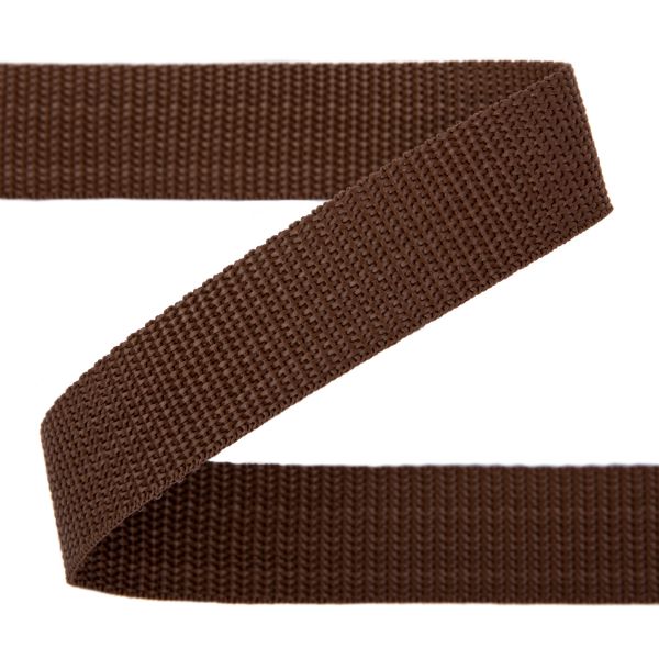 Стропа (ременная лента) 25 мм / 25 метров, толщ. 1.29 мм, [16.6 г/пог.м], 100% п/п, коричневый, Gamma С3870Г17