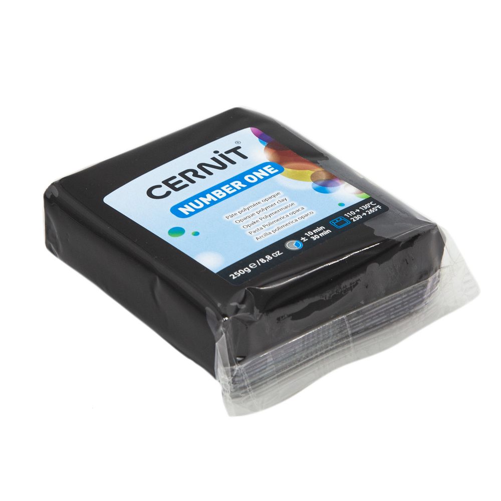 Полимерная глина Cernit №1 запекаемая, классическая 250гр, 100 черный