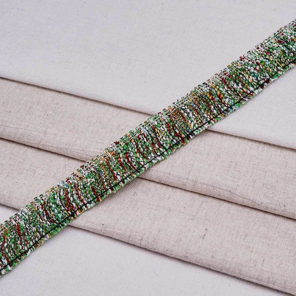 Тесьма-бахрома твидовая Шанель 30 мм / 45,7 м, зеленый, 3AR2790