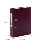 Регистратор PVC, мет.уг. 50 мм, 50 шт, Premier A4 арочный механ. (разб.), бордовый EC1012165, Expert Complete