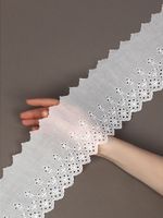 Кружево шитьё 100 мм / 2.7 метра, хлопок, TBY.0182, 01 белый