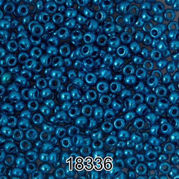 Бисер Preciosa 10/0 (2.3 мм), 500 г, 18336 (Ф652) синий/металлик