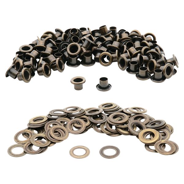 Люверсы металл ⌀_3.7 мм (внутр.), №1.7, сталь, антик, 100 шт, New Star