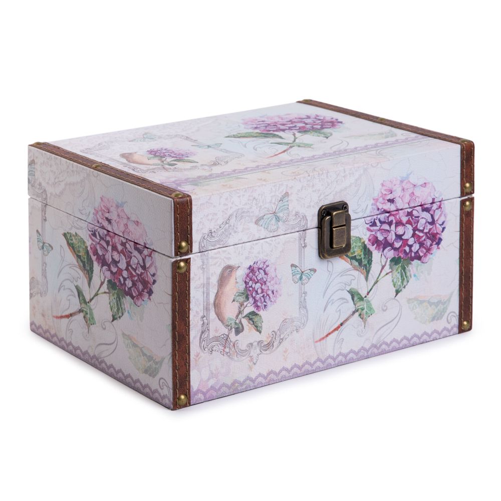 Шкатулка декоративная сундучок 28х20х15 см, 014 Изящная гортензия, Gamma DBK-07