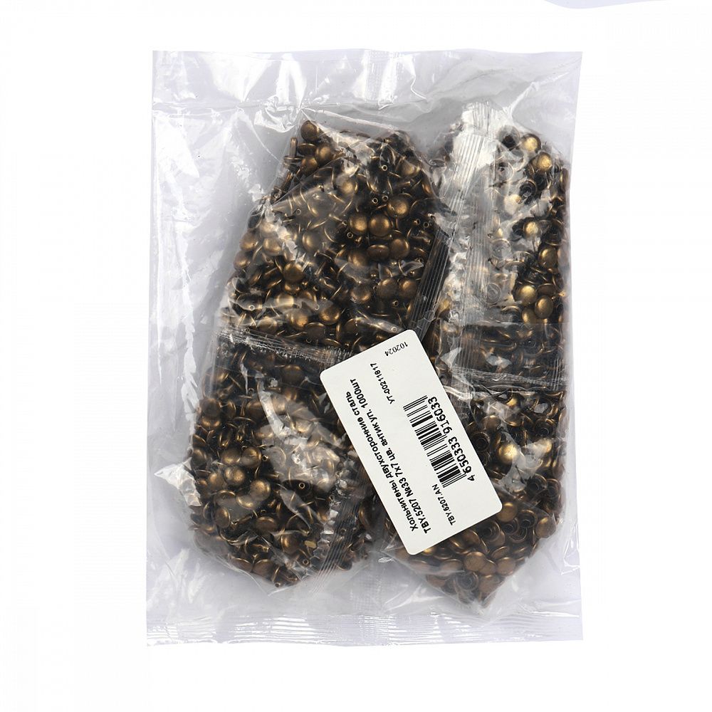 Хольнитены двухсторонние сталь 7х7 мм, №33, TBY.5207 цв. антик уп. 1000 шт, TBY