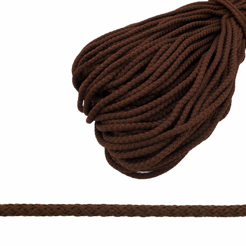 Шнур плетеный ⌀4.0-5.0 мм / 100 метров, 007 коричневый
