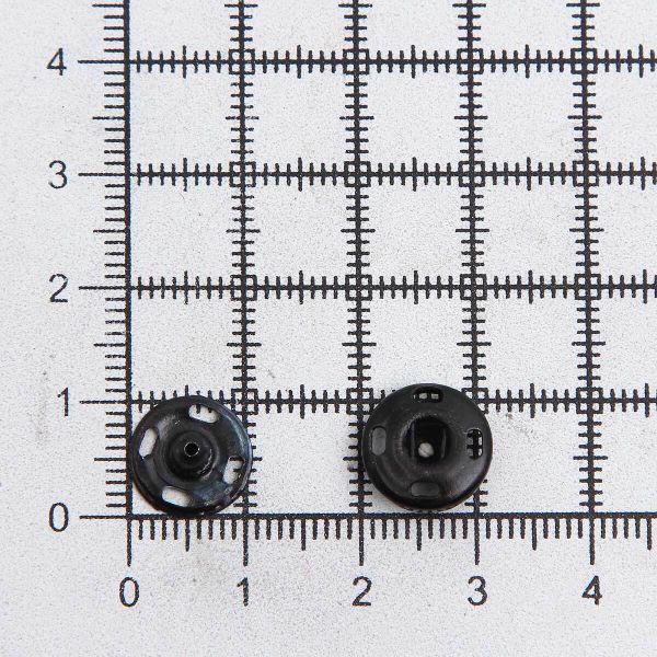 Кнопка пришивная металл ⌀12.0 мм, черный, 6 шт, Pony
