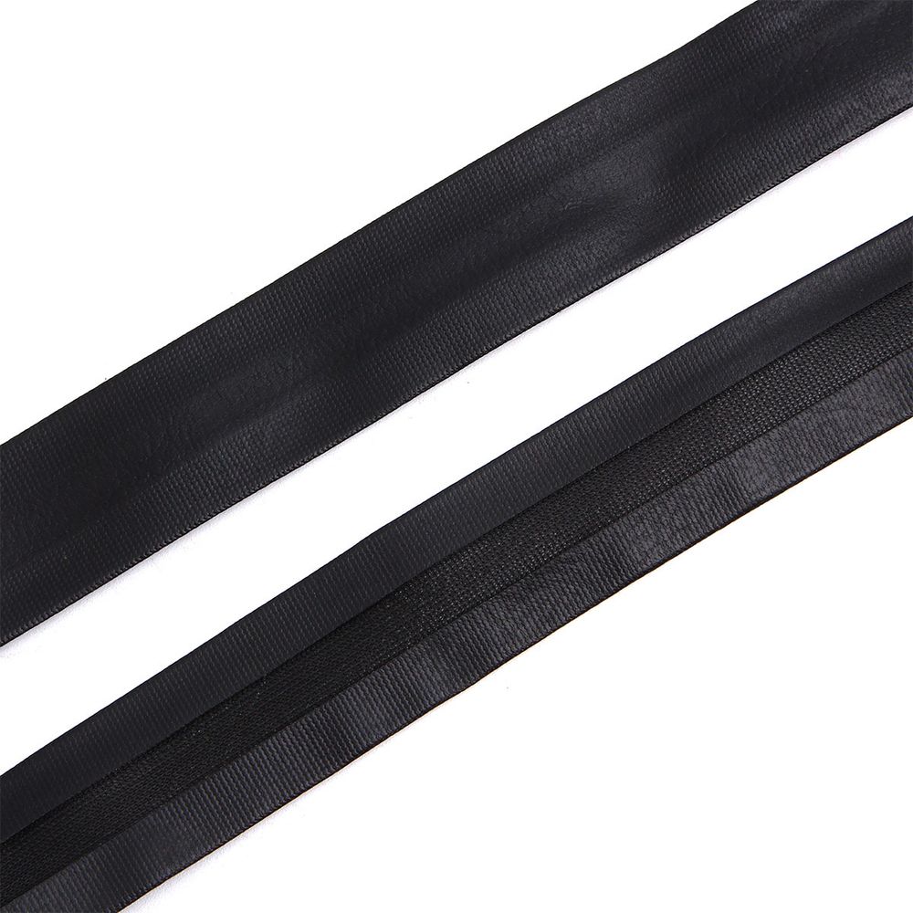 Косая бейка кожзам 20 мм / 45 метров, черный