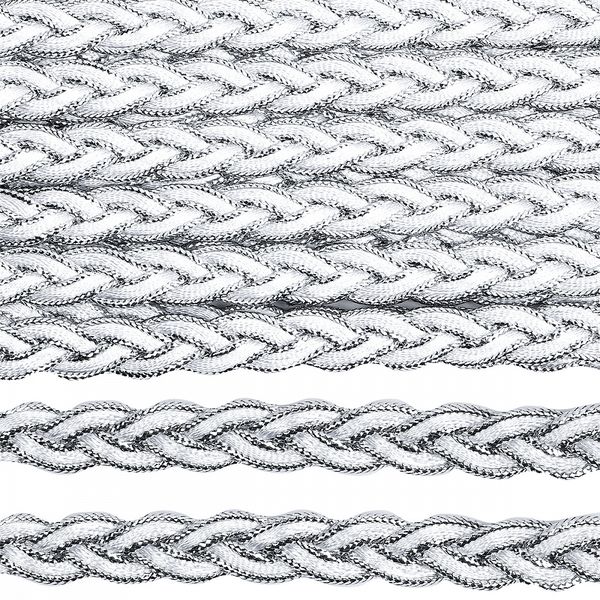 Тесьма косичка плетеная 10 мм 0385 цв.серебро уп.9м