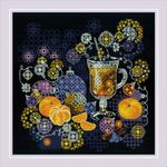 Набор для вышивания нитками Риолис, Мандариновое настроение 30х30 см