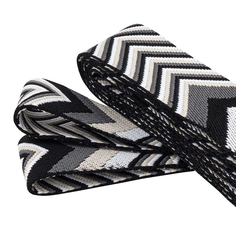 Стропа (ременная лента) 38 мм / 3 метра, [40 г/пог.м], с принтом 2-сторонняя, D139 серый/черный, 3Al354