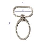 Карабин металл 25.0 мм (50х30 мм), 10 шт, 04 никель, Gamma GH 118/25/10