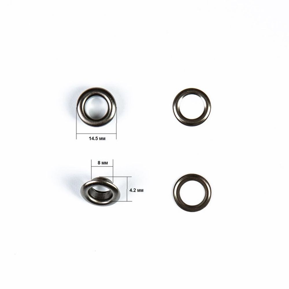 Люверсы металл ⌀_8.0 мм (внутр.), чер.никель, 100 шт, S090809, BIG