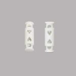 Фиксатор (зажим) для шнура пластик 2 отв., ⌀3.5 мм, 8.2х26 мм, белый матовый, 50 шт