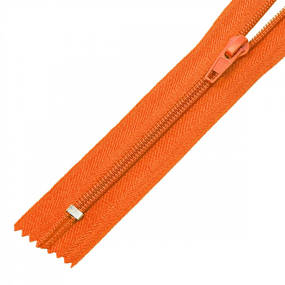 Молния спираль (витая) Т5 (5 мм) 1 зам., н/раз., 18 см, цв.F157 оранжевый уп.50шт