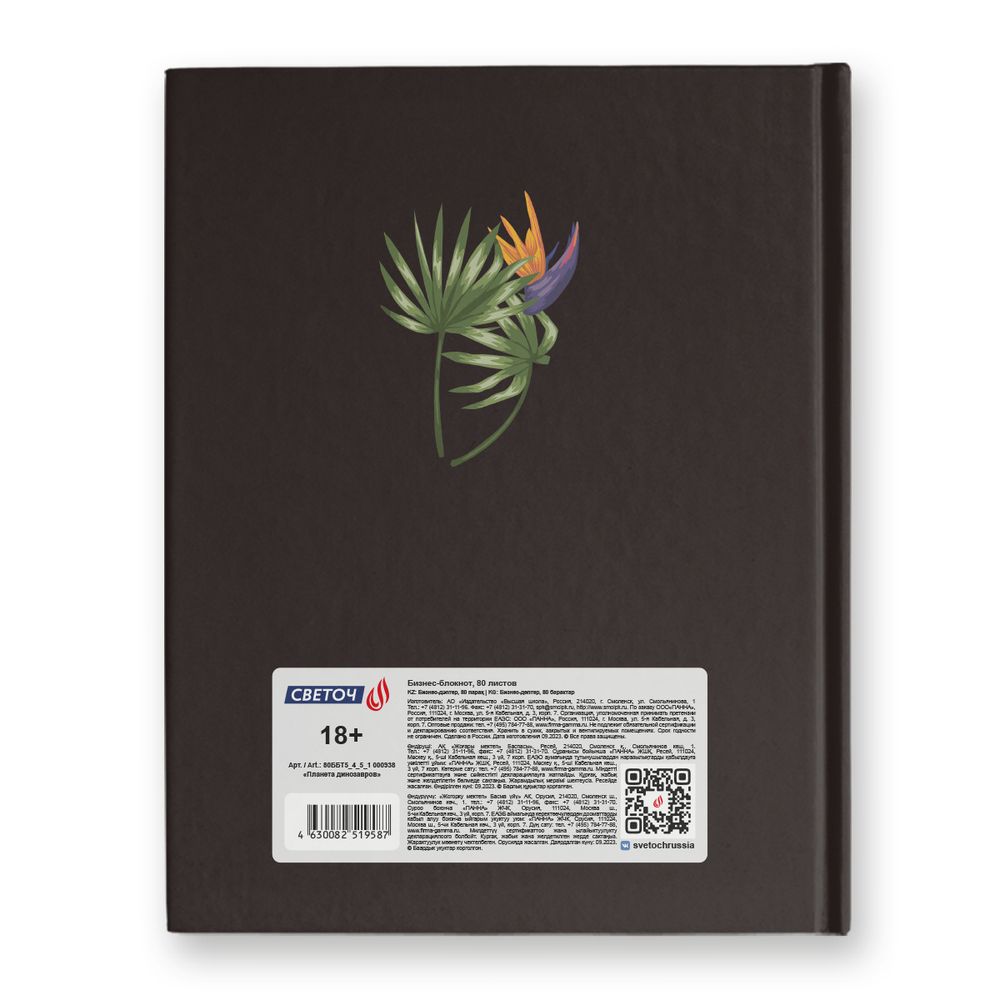 Бизнес-блокнот, глянцевая ламинация, A5+ 80 л. 22 шт, клетка, Планета динозавров 000938, Светоч 80ББТ5_4_5_1