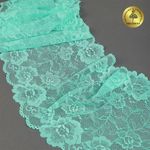 Кружево бельевое эластичное 190 мм / 10 м, 24, цв.мята, Kruzhevo