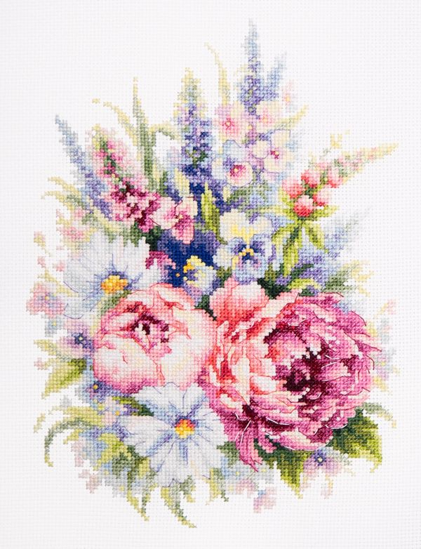 Набор для вышивания нитками Чудесная игла, Цветочный вальс, 19х26 см