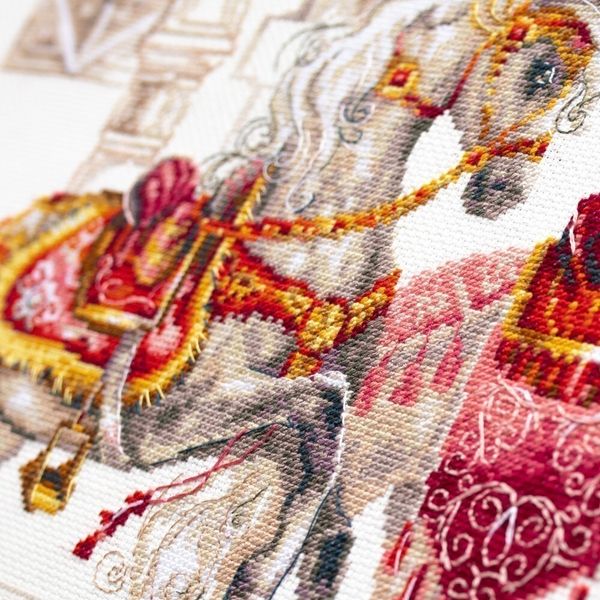 Набор для вышивания нитками Чудесная игла, Королевские скакуны 40х30 см