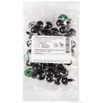 Глаза пластиковые с блестящей вставкой ⌀16 мм, 50 шт, зеленый, HobbyBe PGSB-16F