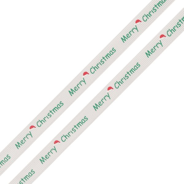 Лента репсовая (в рубчик) 10.0 мм, 3м, Merry Christmas