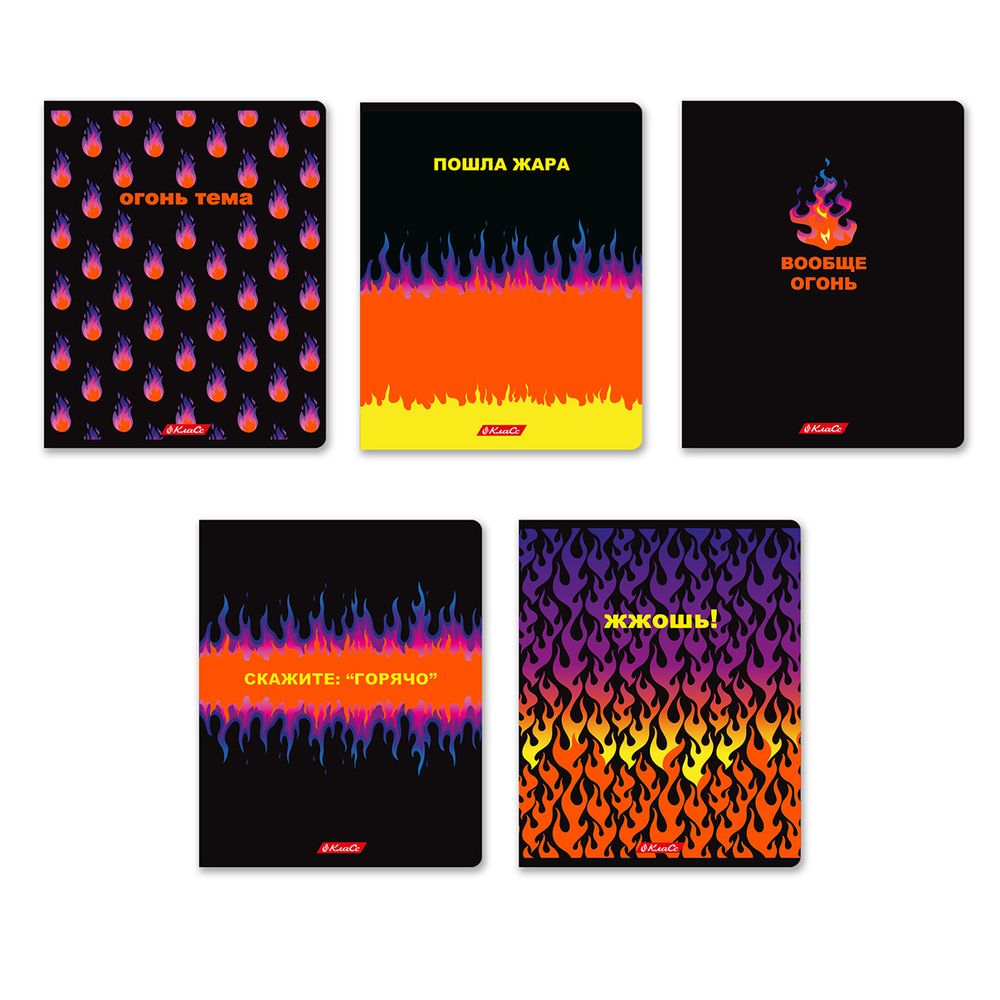 Тетрадь ученическая общая, неоновая краска, A5+ 48 л. на скобе, белизна 100%, 10 шт, клетка, 000324 Огонь!, Светоч 48ТСК5_9_3_1