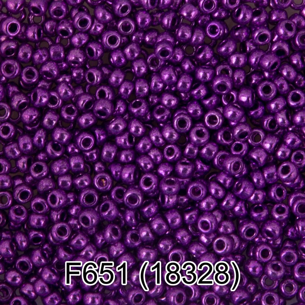 Бисер Gamma 10/0 (2.3 мм), 50 г, F651 фиолетовый/металлик, 18328, круглый 6