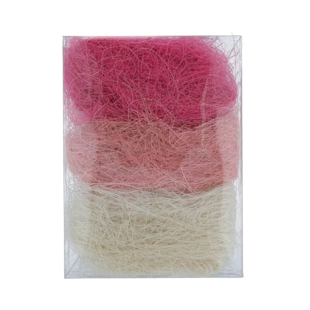 Сизалевое волокно 30 г,±3 г, 01 белый/св. розовый/розовый, Blumentag BMG-30 MIX