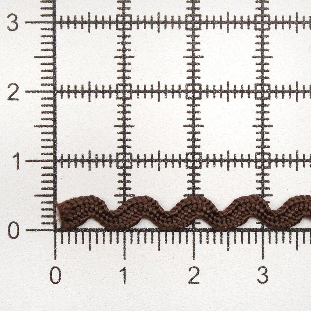 Тесьма вьюнчик 3 мм, 30 м, коричневый