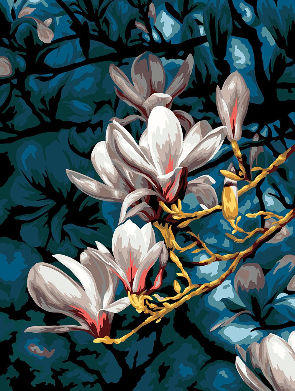 Картина по номерам Фрея PNB/PMC-237, Цвет магнолии, (цветной холст) 40х30 см