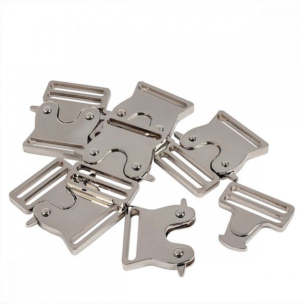 Фастекс (пряжка трезубец) металл 30 мм, 48x35 мм, никель, 6 шт