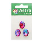 Хрустальные стразы в цапах овальной формы, фуксия 13х18 мм, 3 шт., ОЦ006НН1318