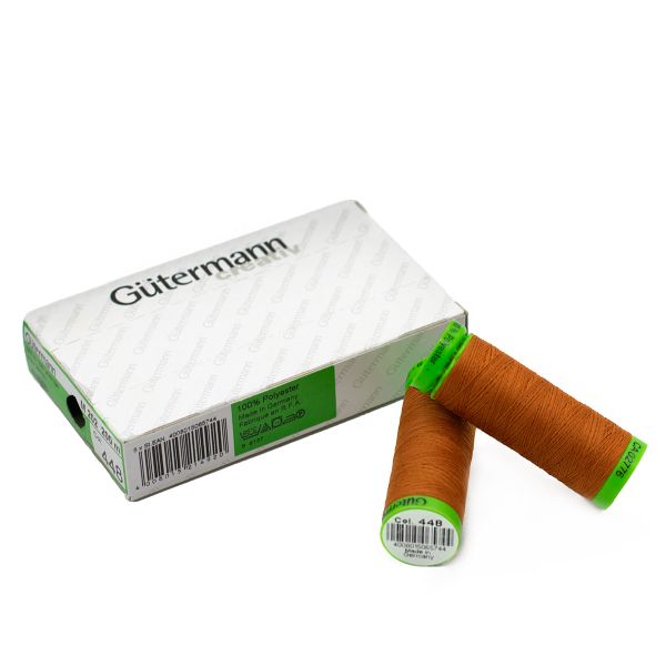 Нитки для тонких тканей Gutermann Extra Fine 150, 200м, 448 шоколадная охра, 5 катушек