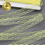 Кружево отделочное в стиле "трикотаж" 20 мм, диз. 280, цв.13 желтый, уп. 27,4 м