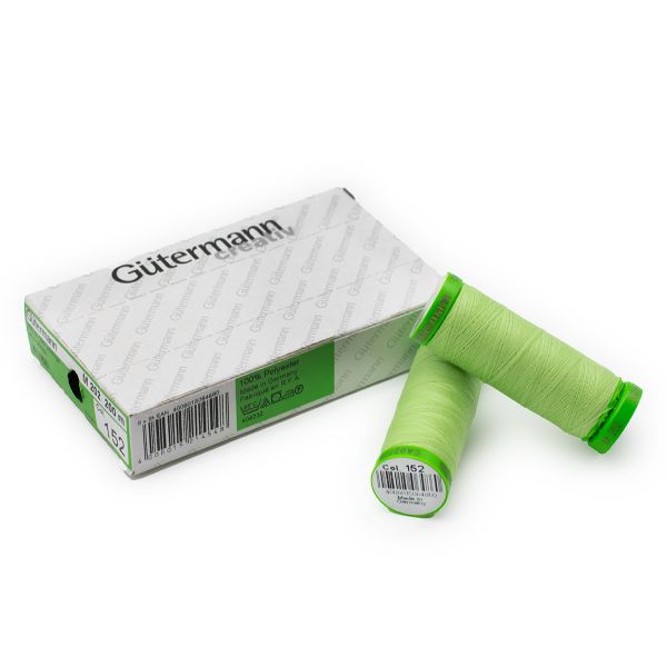 Нитки для тонких тканей Gutermann Extra Fine 150, 200м, 152 бл.салатовый, 5 катушек