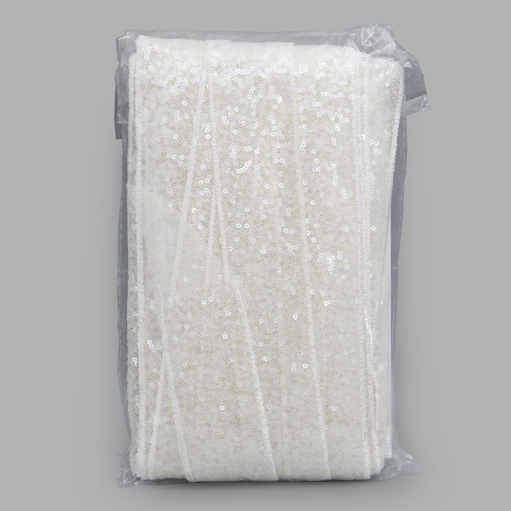 Тесьма с пайетками 4см / 14,63м (белое серебро), 3AR071