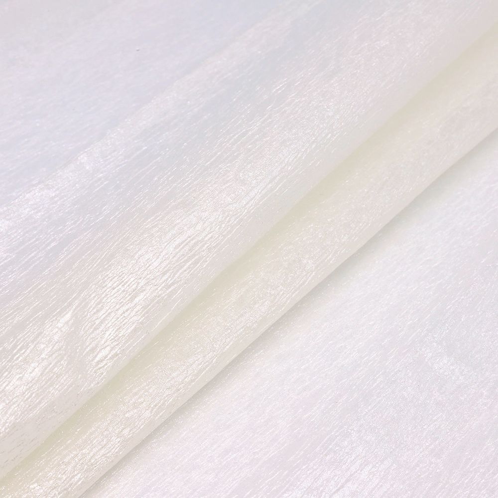 Гофрированная бумага (креповая) жемчужная 50см, 2м, белый, Астра
